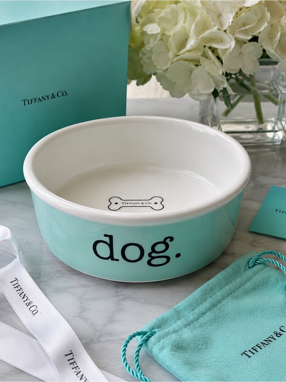 Authenticated Tiffany & Co. Rare Retired Large Bone China Dog Bowl